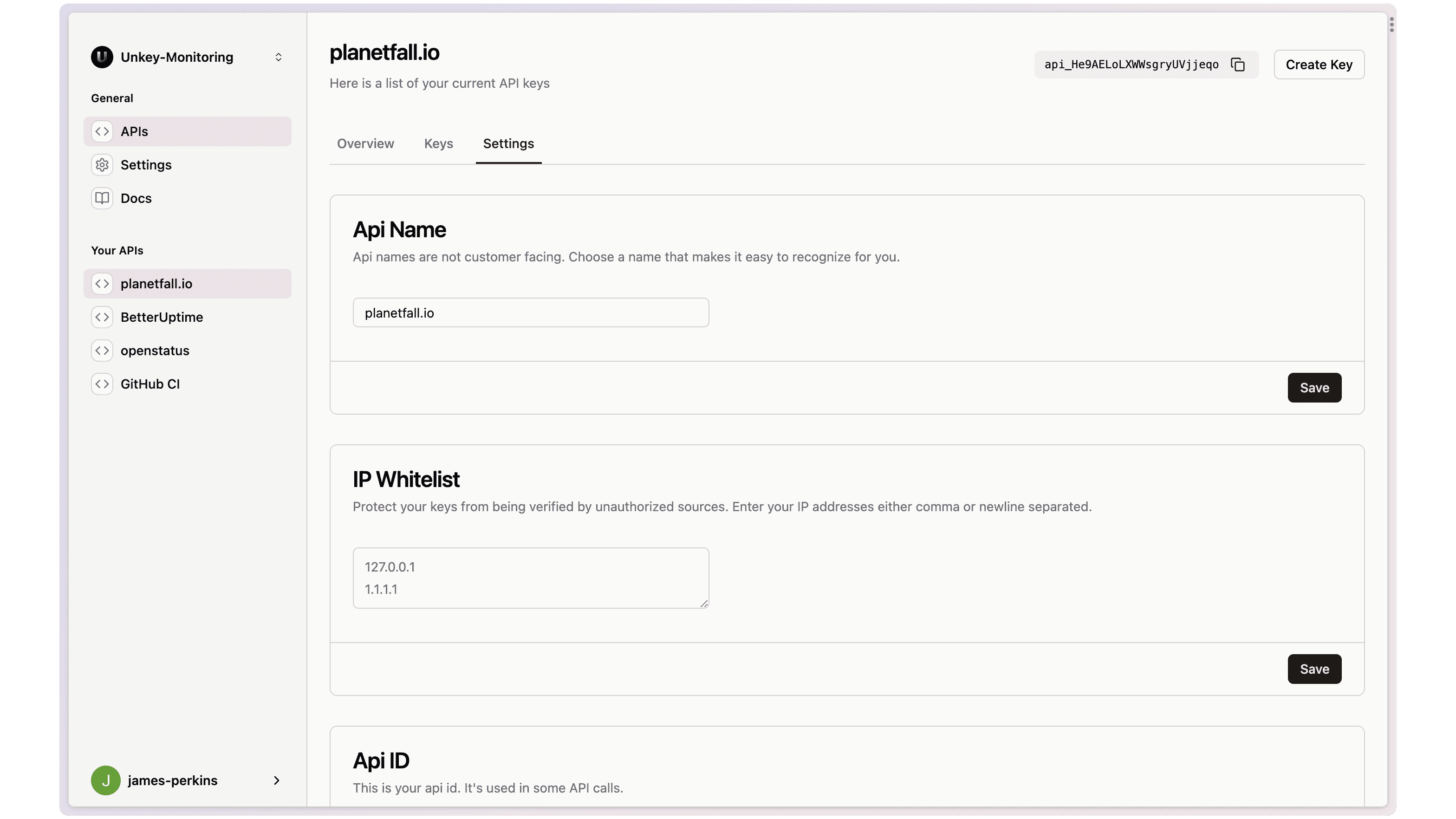 API Settings